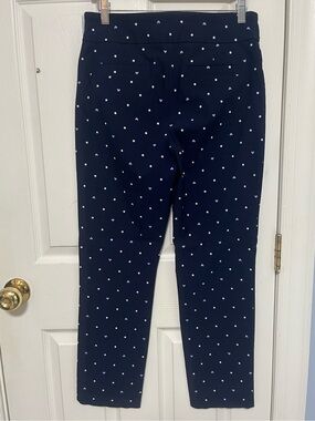 Kim Rogers Navy Blue Heart Print Pants